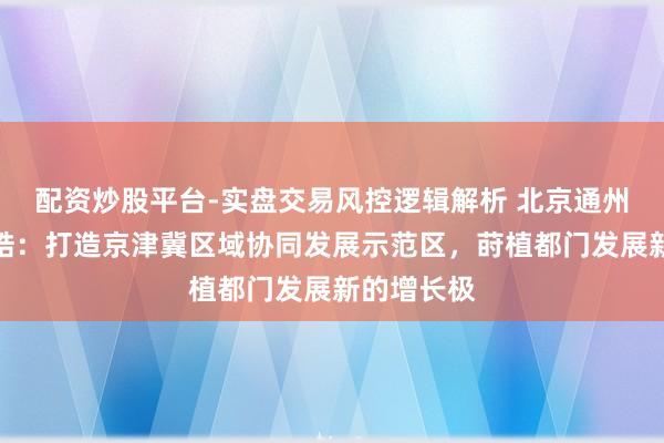 配资炒股平台-实盘交易风控逻辑解析 北京通州戋戋长郑皓：打造京津冀区域协同发展示范区，莳植都门发展新的增长极